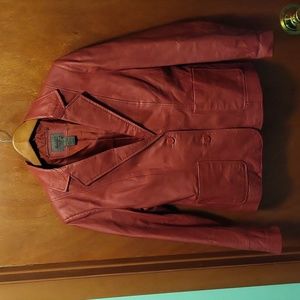 John Paul Richard UNIFORM burgundy leather coat